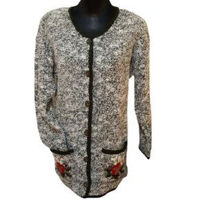 VTG 80s Granny Knit Club Sweater Caribbean Pacific Cardigan (S)